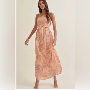 Soft Light Floral Patchwork-Print Maxi Dress